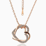 Crystal Hearts Entwined Necklace - FREE Shipping
