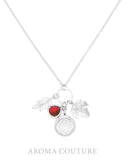 Garnet & Leaves Diffuser Necklace 30" - Aroma Couture™