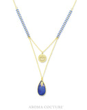 Ella Blue Lapis Diffuser Necklace 32" - Aroma Couture™