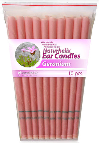 Ear Candles GERANIUM Pack 10 - 5 Pairs - Tension and Unease - Organic